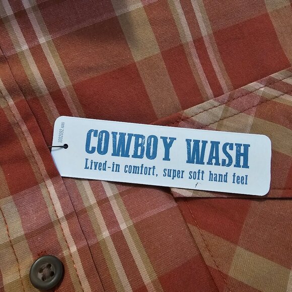 Wrangler Mens Slim Fit Long Sleeve Woven Shirt Plaid Size S, L Pockets - Picture 3 of 6